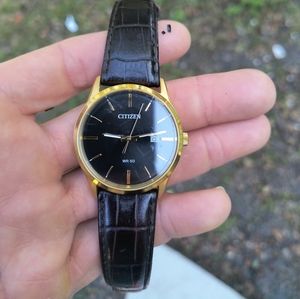 Citizen Bi5002-06e Leather Strap Band Quartz Men's Watch 39mm